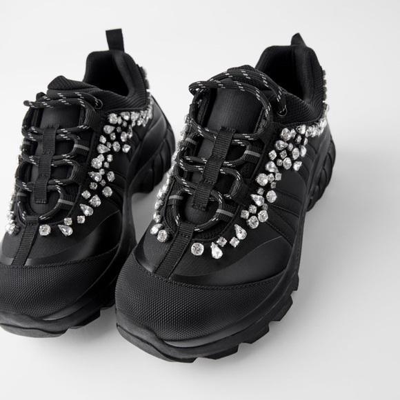 ZARA Bejeweled Sneakers - Picture 1 of 6